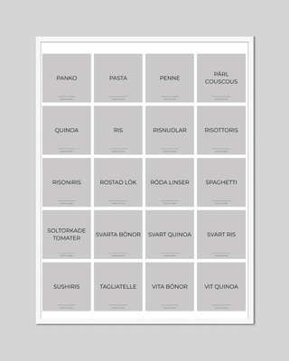 Etiketter för skafferiet 40st 5x5 cm