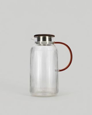 Glaskanna med trälock