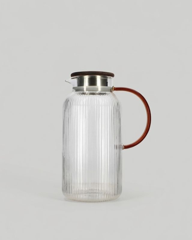 Glaskanna med trälock