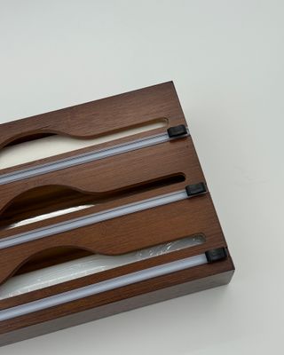 Folie- och plastfoliehållare valnötsfärgad