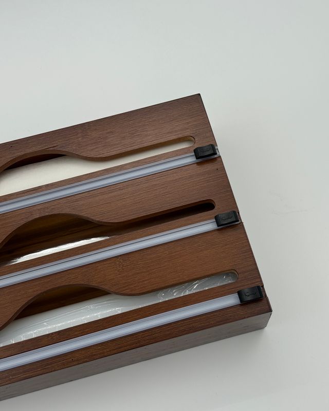 Folie- och plastfoliehållare valnötsfärgad