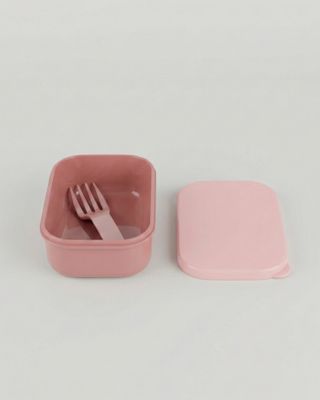 Rosa fruktlåda med gaffel