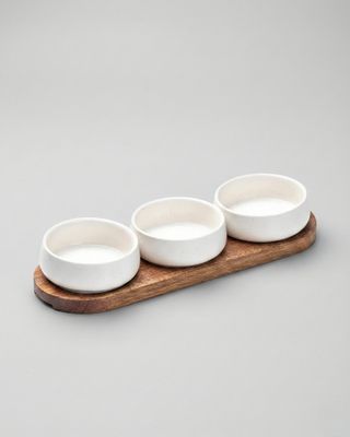 Serveringsskål i stengods 4-delar