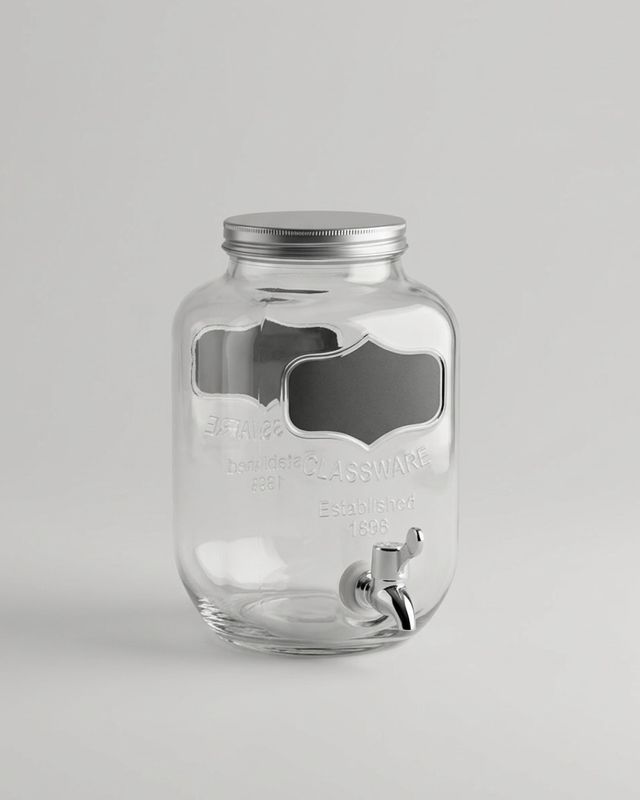 Dryckesdispenser i glas och metall