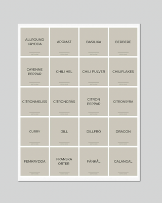 Kryddetiketter 5x5cm 80st