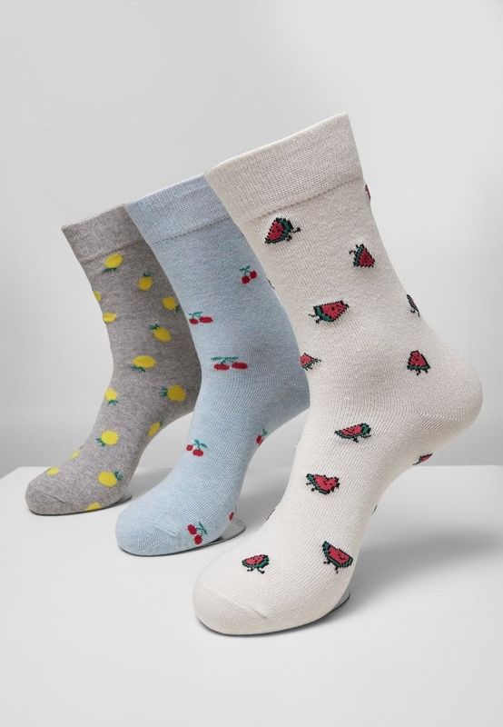 Three-pack socks with fruit motifs