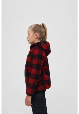 Teddy jacket checkered black/red - Child