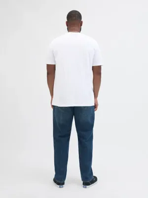 Vit T-shirt med liten logga – Jack & Jones Plus Size
