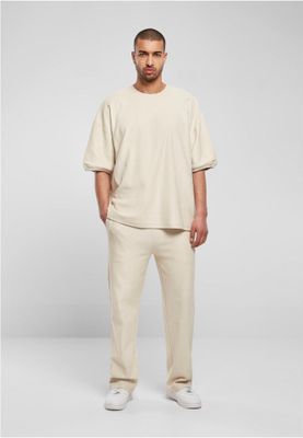 Ribbstickad t-shirt i kraftig frotté herr