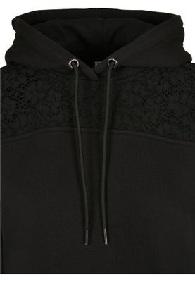 Black hoodie with lace lady