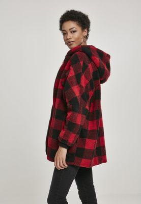 Checkered oversize sherpa jacket