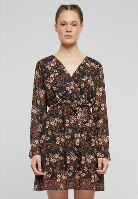 Damekjole i slå-om-look med blomstermønster