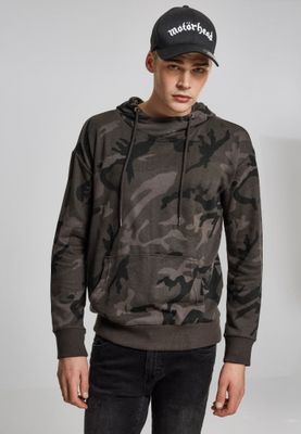 Camo-hættetrøje med høj hals