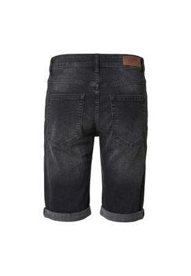 Shorts för herr med basic – svart tvättad tvättad finish