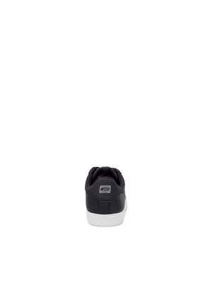 Black leather-like sneakers
