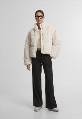 Faux Fur Pufferjacka för dam – Whitesand