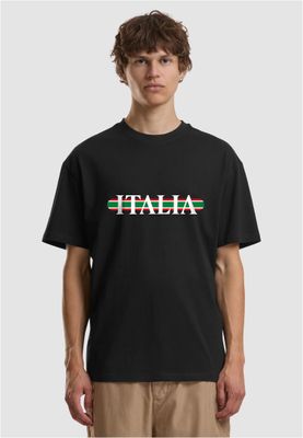 T-shirt i bomullsjersey med italia Stripes – svart