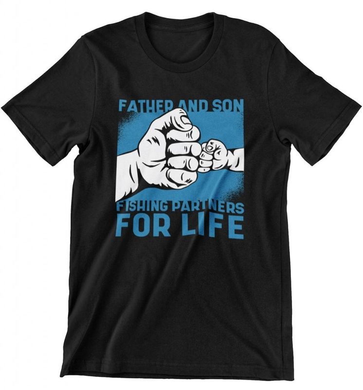 Father and son fishing partners børn T-shirt