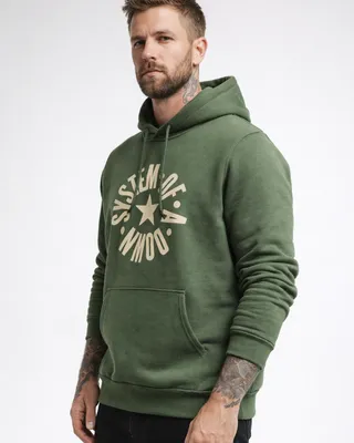 System of a Down Circle Star Logo Huvtröja i olive