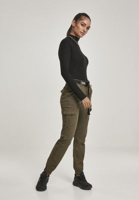 Pants with leg pocket and high waist