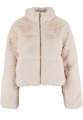 Faux Fur Pufferjacka för dam – Whitesand