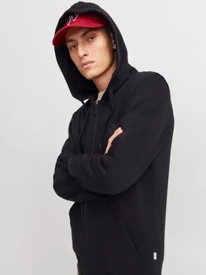Jack & Jones ziphoodie med gummitryck