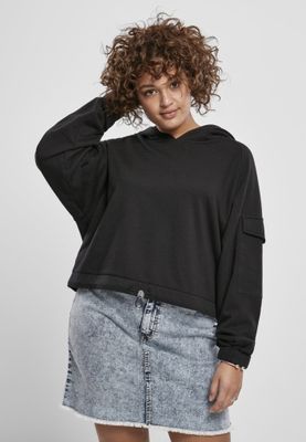 Short hoodie with arm pocket lady