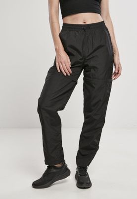 Black shimmering long pants and pirate pants lady