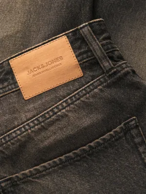 Svarta denim jeansshorts med medelhög midja