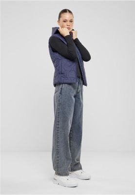 Women's lightweight quilted vest with hood