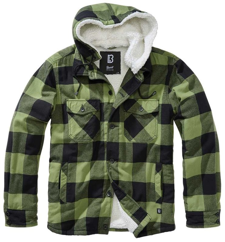 Lumberjacket hooded black/green