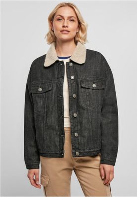 Ladies Oversized Sherpa Denim Jacket