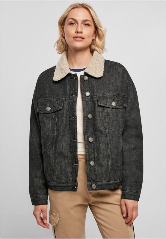 Ladies Oversized Sherpa Denim Jacket