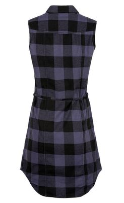 Sleeveless shirt dress flannel - ladies