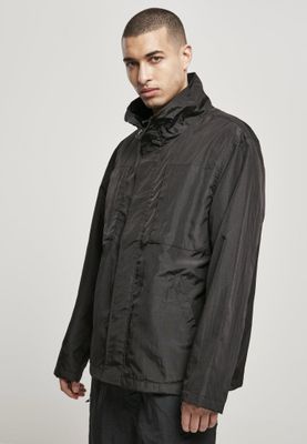 Black men's jacket with double pockets and inner pocket