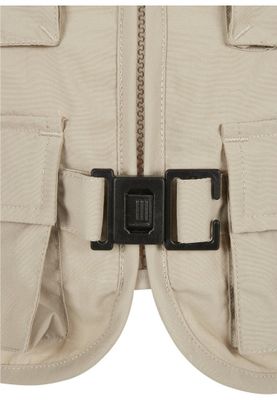Beige short vest lady