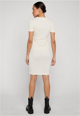 Ribbad t-shirtklänning för dam – vit sand