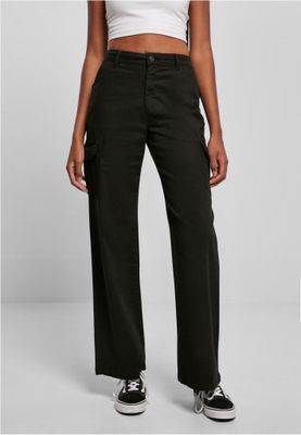 Ladies High Waist Straight Cargo Pants
