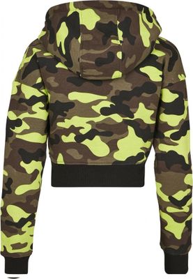 Talje kort camo hættetrøje damer