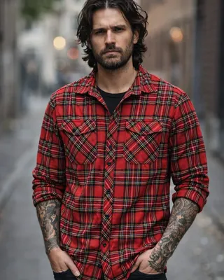 Tartan skjorta herr