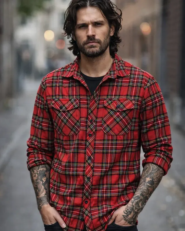 Tartan skjorta herr