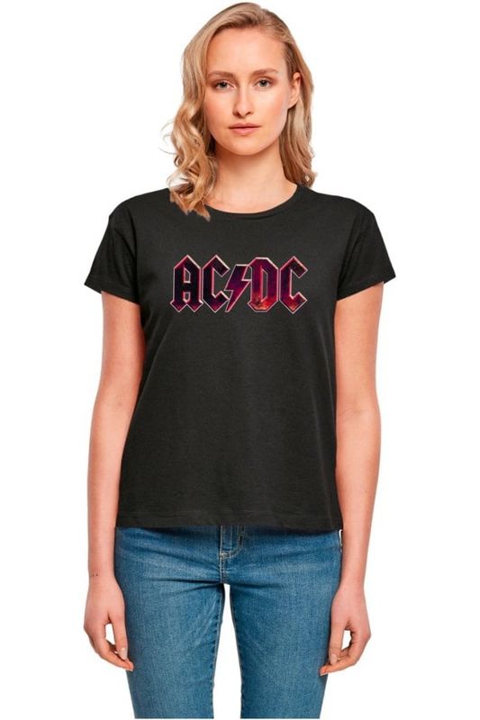 Ladies ACDC - Distressed Logo Box Tee