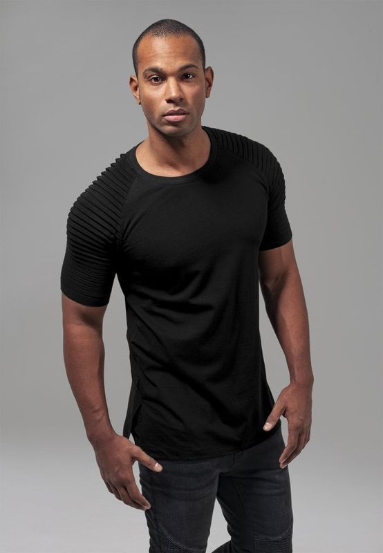 T-shirt with ribbed sleeves