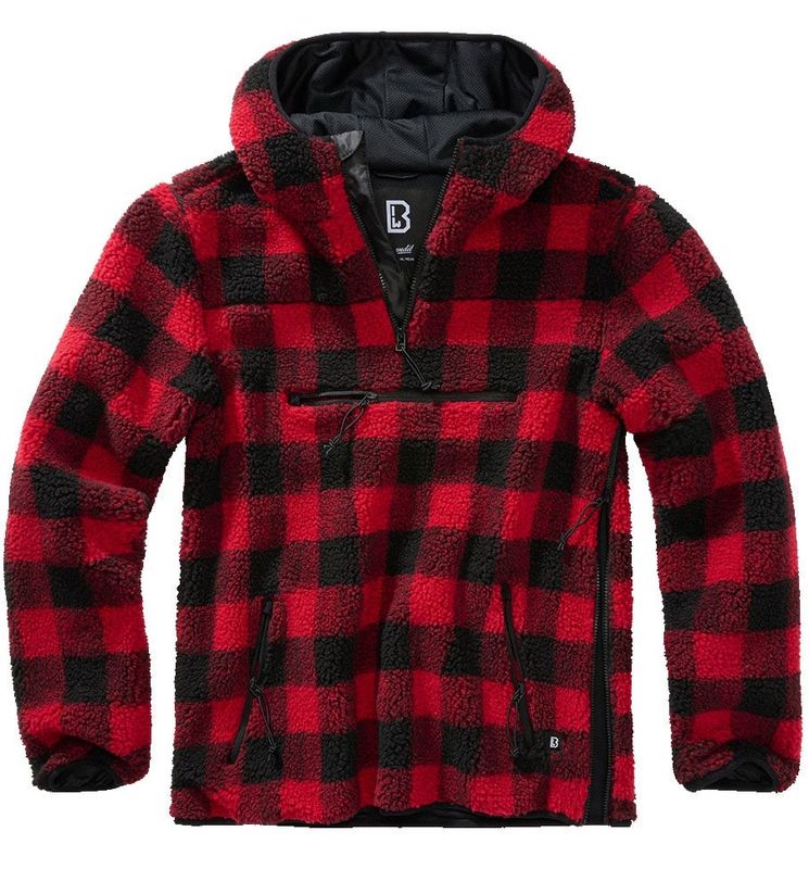 Lumberjack teddyfleece worker pullover red/black - men