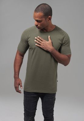 T-shirt with ribbed sleeves