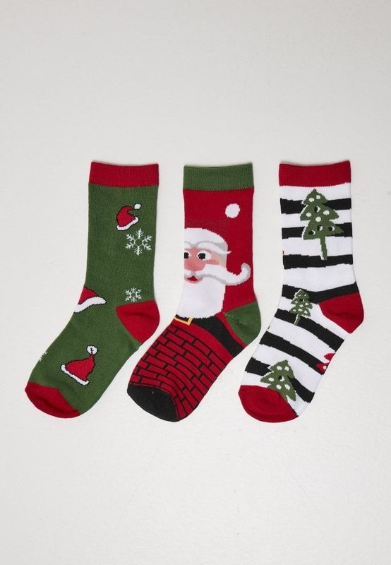 Stripe Santa Christmas Socks 3-Pack