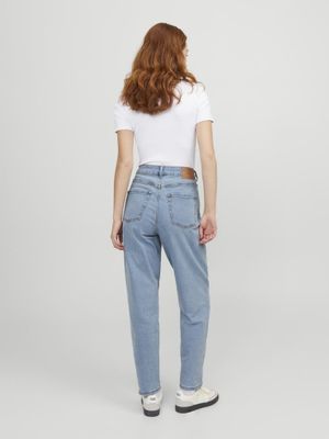 Light blue stonewashed mom jeans