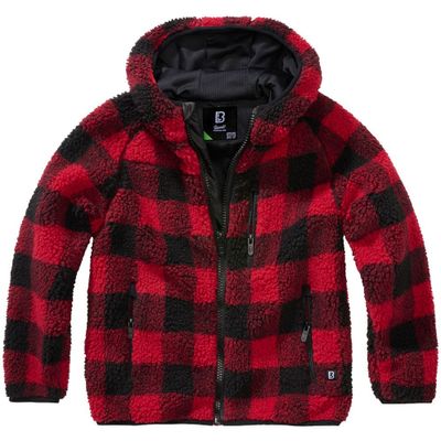 Teddy jacket checkered black/red - Child
