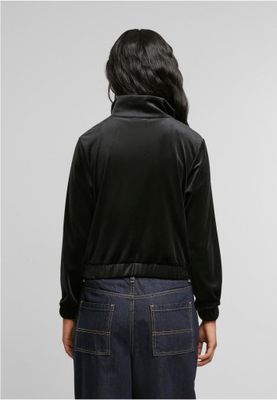 Ladies Short Velvet Track Jacket