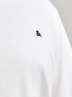 Vit plus size T-shirt herr med broderi – Jack & Jones